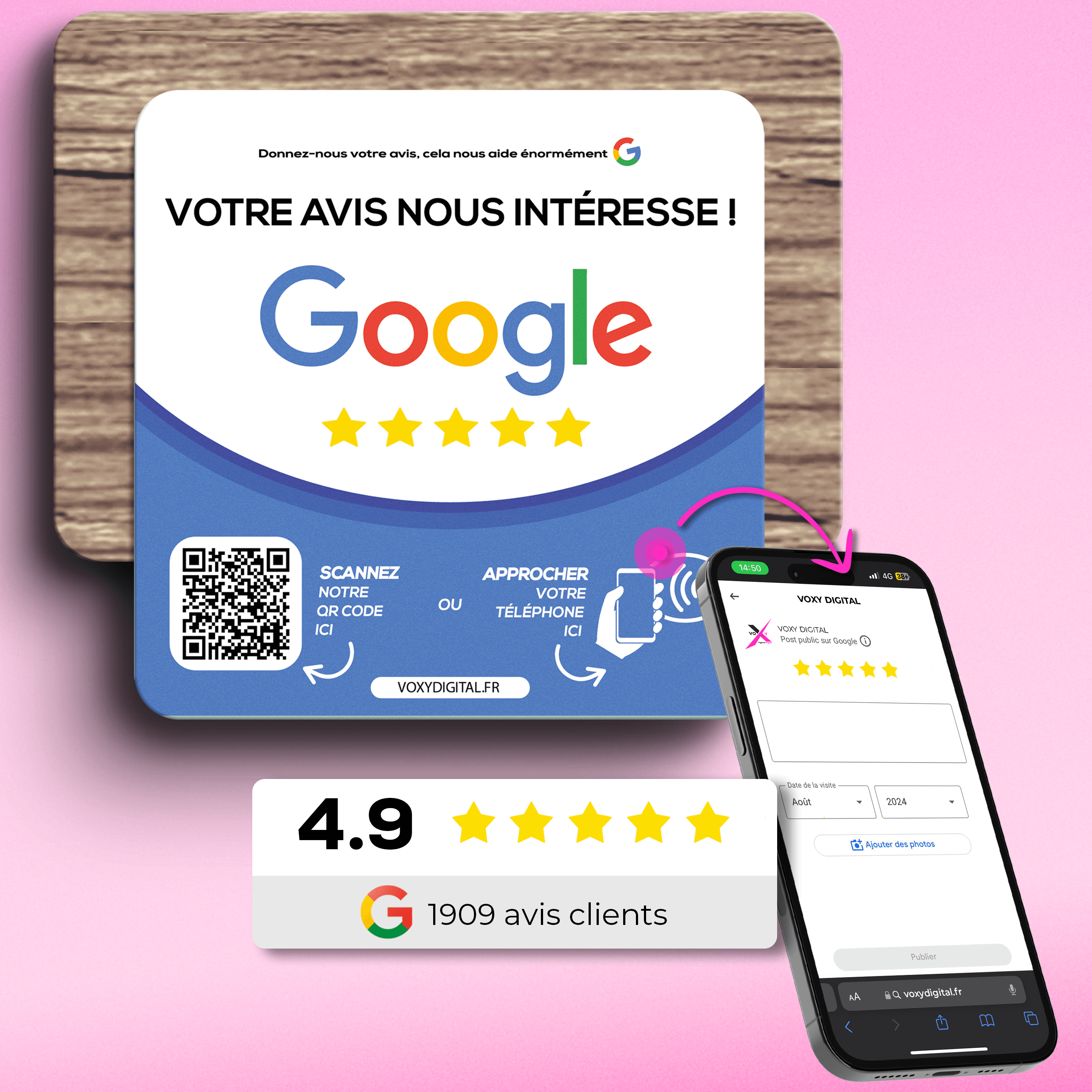 Plaque Avis Google - NFC